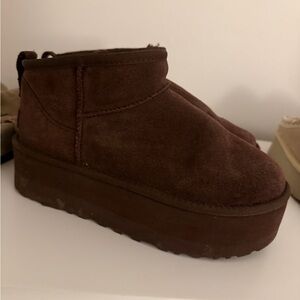 UGG Brown Suede Platform Boots
